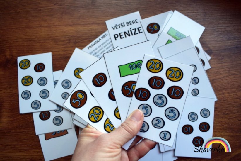 Karetní hra Větší bere – Peníze - Varianta: PDF