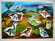 Interaktivní obrázek – Dinosauři v krajině