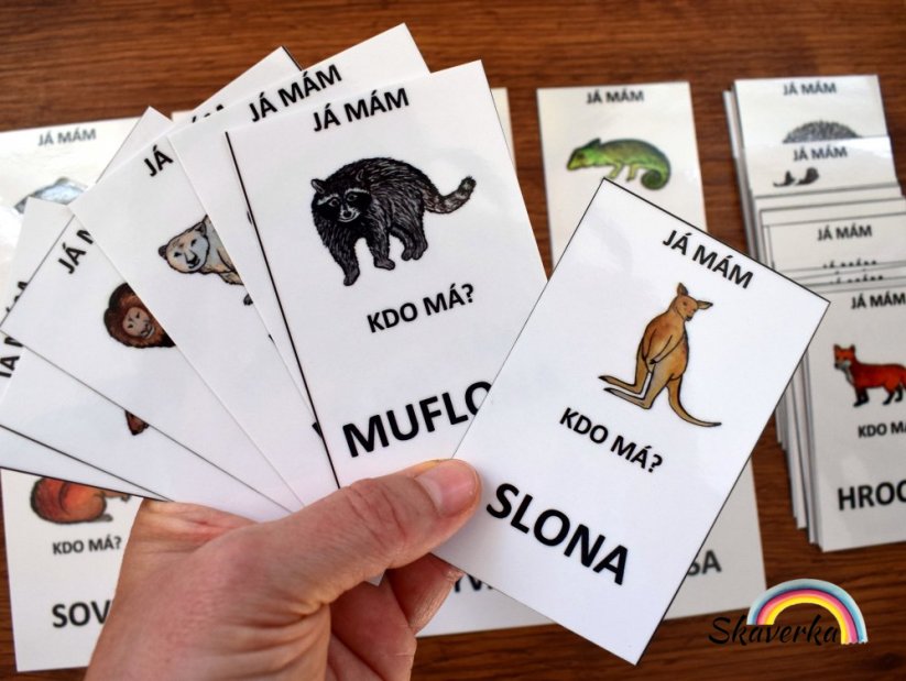 Hra Já mám, kdo má? – Zvířata (obrázek + text) - Varianta: Zhotovené