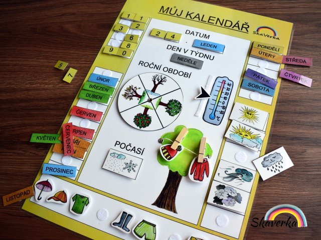 Můj první kalendář – žlutá barva - Varianta: Zhotovené