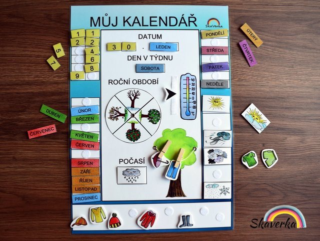 Můj první kalendář – modrá barva - Varianta: Zhotovené