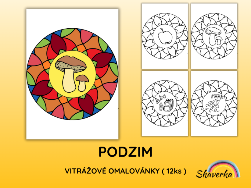 Vitrážové omalovánky – Podzim - Varianta: PDF