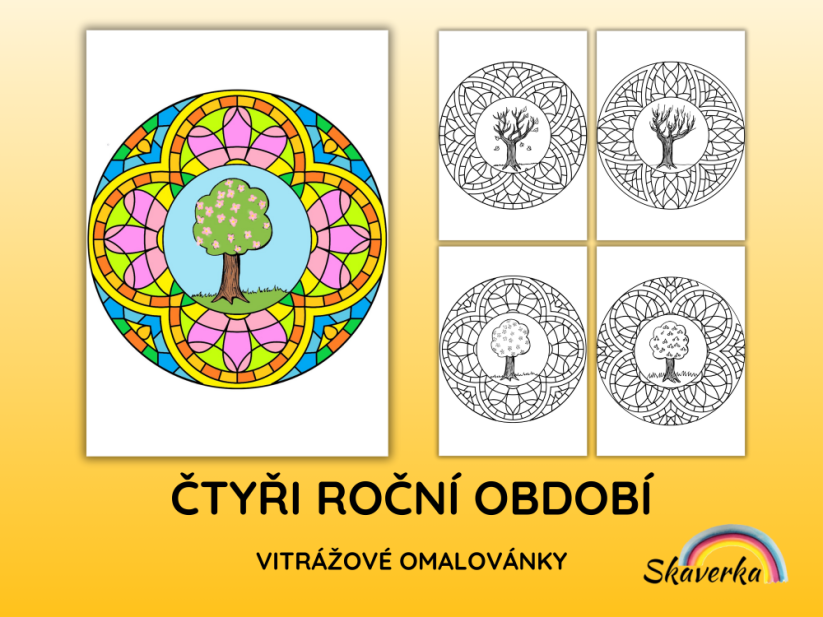 Vitrážové omalovánky – Čtyři roční období - Varianta: PDF