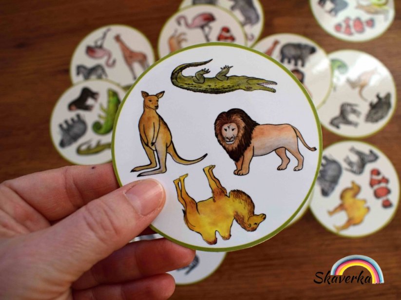 Najdi stejné – Zvířata ze zoo - Varianta: PDF