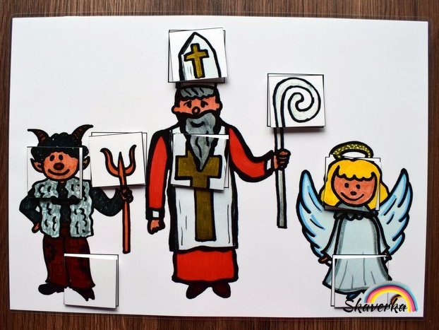Doplň detaily do obrázku - Mikuláš - Varianta: PDF
