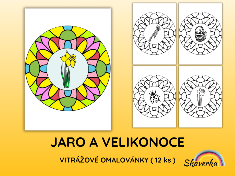 Vitrážové omalovánky – Jaro a Velikonoce - Varianta: PDF