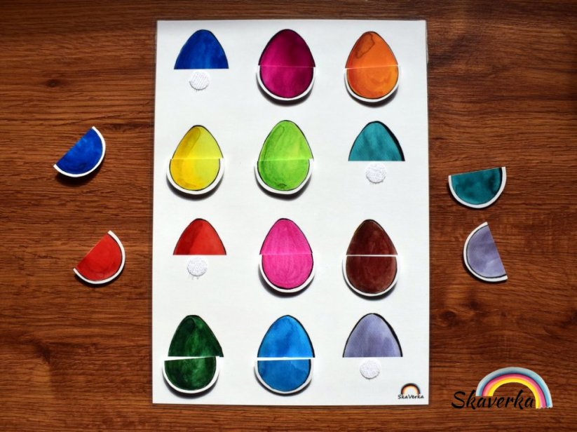 Spoj poloviny barevných vajíček