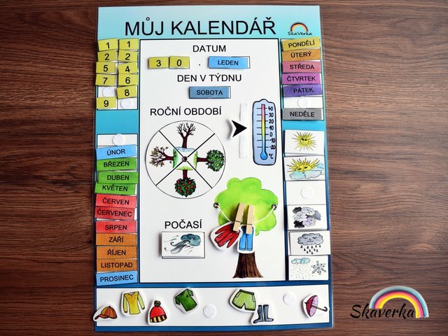Můj první kalendář – modrá barva - Varianta: Zhotovené