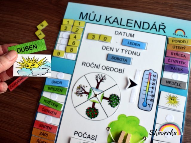 Můj první kalendář – modrá barva - Varianta: Zhotovené