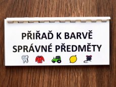 Přiřaď k barvě správný předmět - kniha