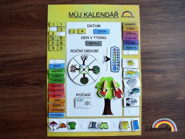 Můj první kalendář – žlutá barva - Varianta: Zhotovené