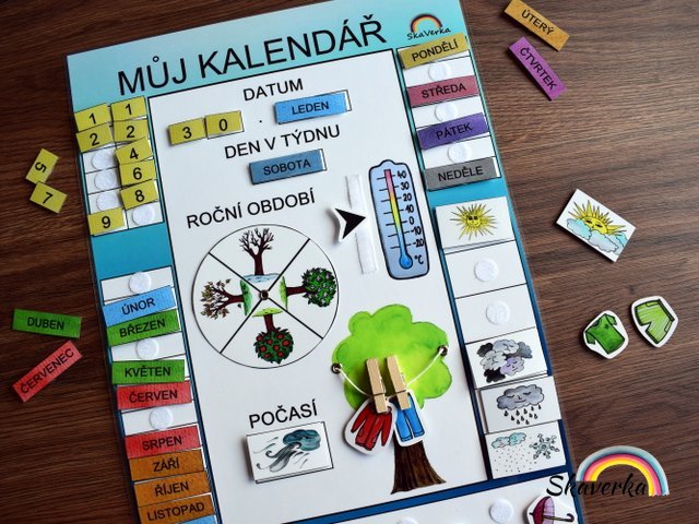 Můj první kalendář – modrá barva - Varianta: Zhotovené