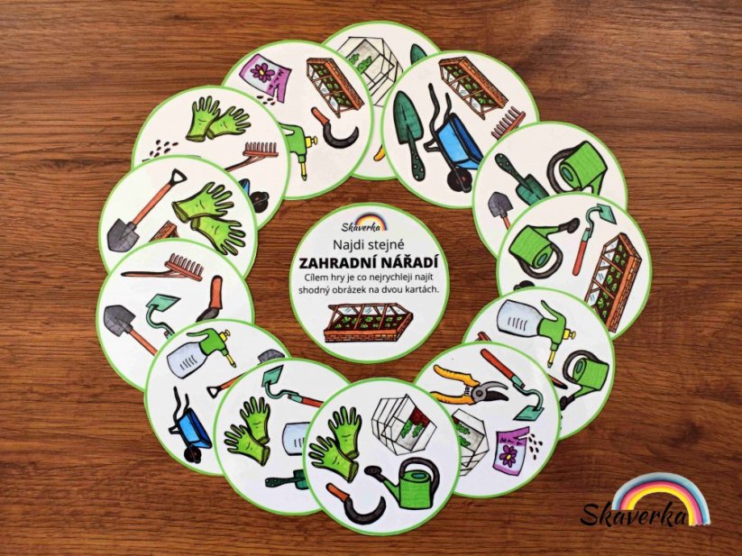 Najdi stejné – Zahradní nářadí - Varianta: Zhotovené
