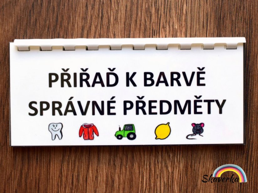 Přiřaď k barvě správný předmět - kniha - Varianta: Zhotovené