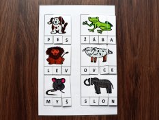 Skládání slov podle obrázků - Zvířata
