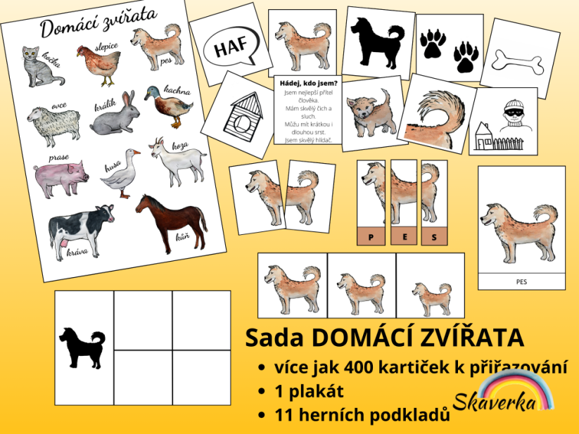 Domácí zvířata – sada 15 aktivit - Varianta: PDF