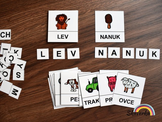 Skládání slov podle obrázků - Varianta: PDF
