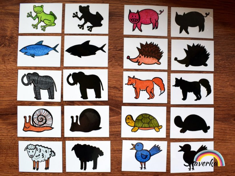 Pexeso: Zvířátka a jejich stíny