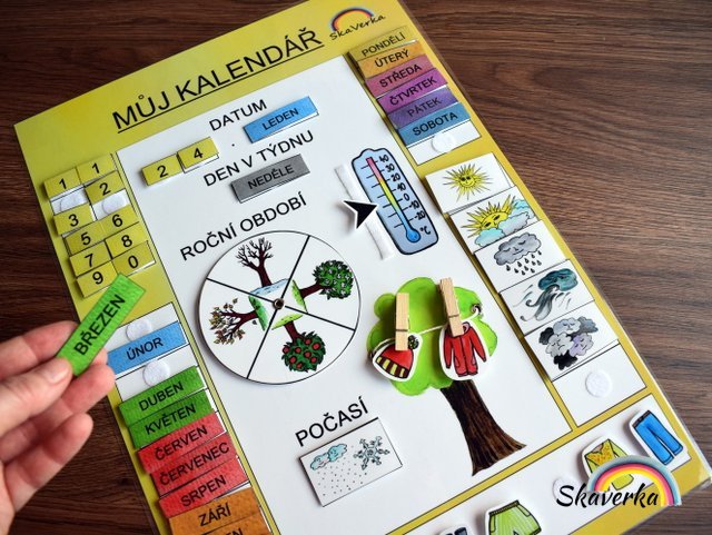 Můj první kalendář – žlutá barva - Varianta: Zhotovené