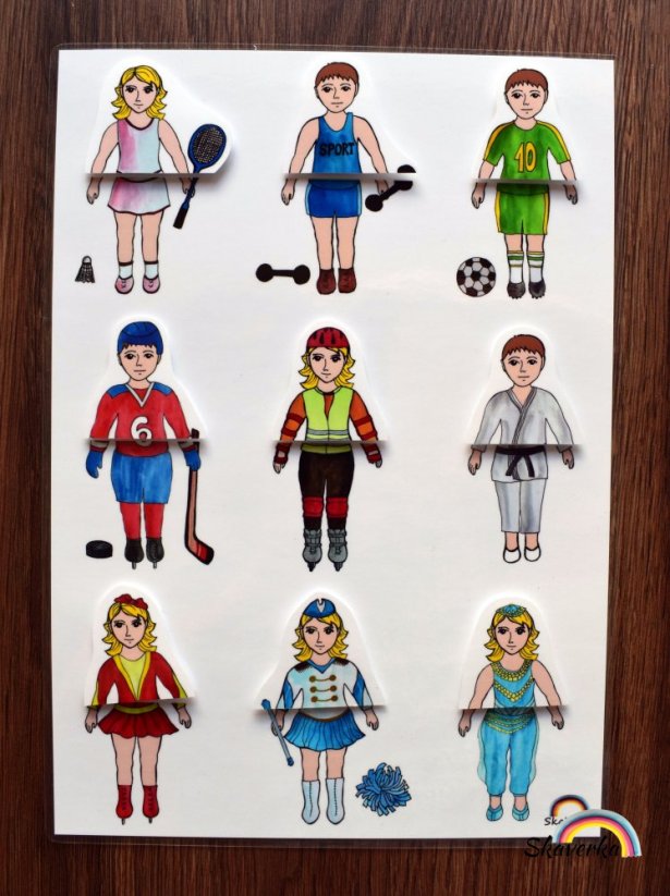 Spoj poloviny obrázků – Sportovci - Varianta: PDF