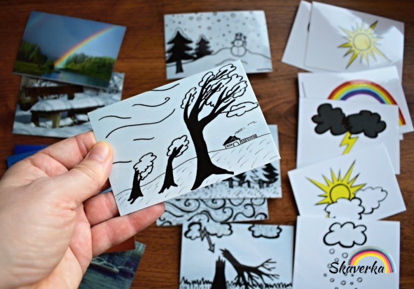 Počasí – párovací karty - Varianta: PDF