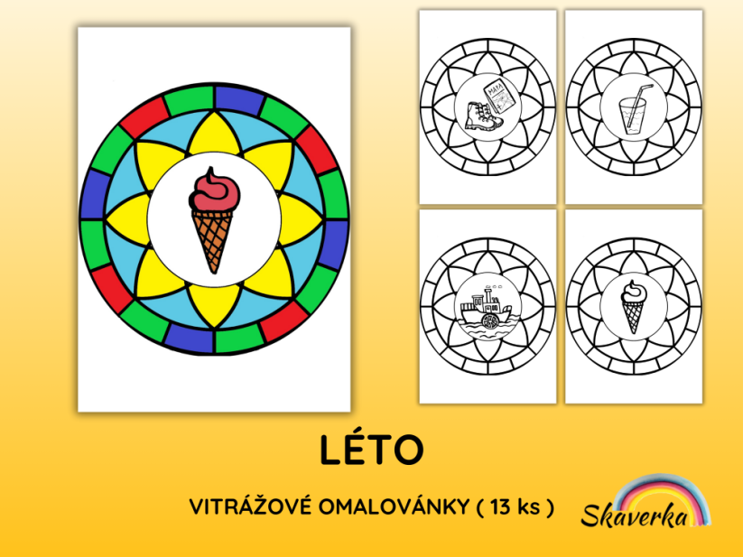 Vitrážové omalovánky – Léto - Varianta: PDF
